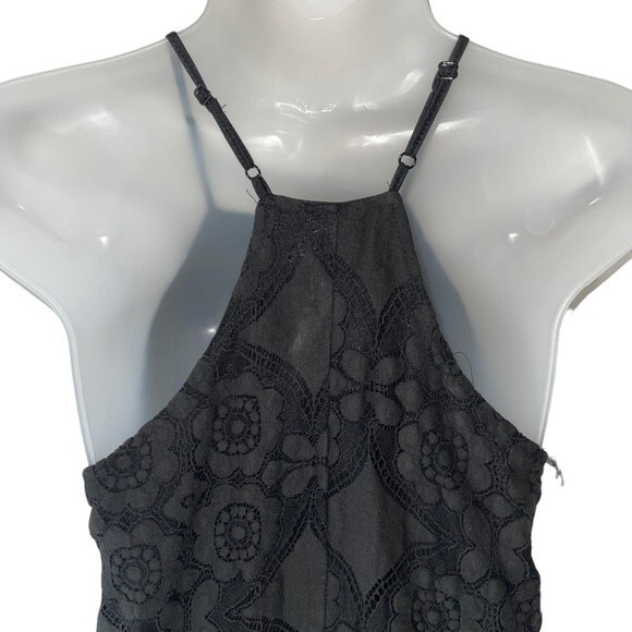 Black Lace Dress Small Boho Cute Casual Beach Summer Top Modern Goth Hippie Date - Picture 5 of 7
